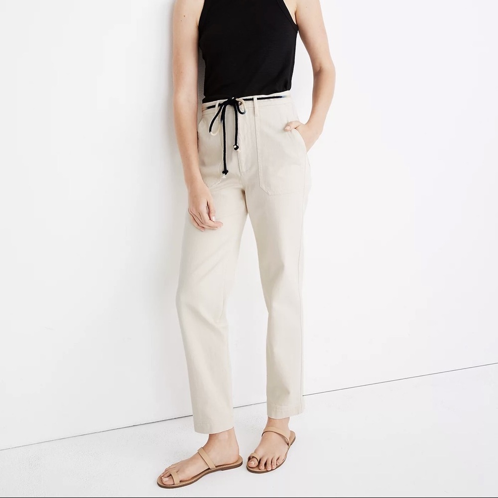 NWT! Madewell Tapered Pants Blue Dip-dye Rope Belt